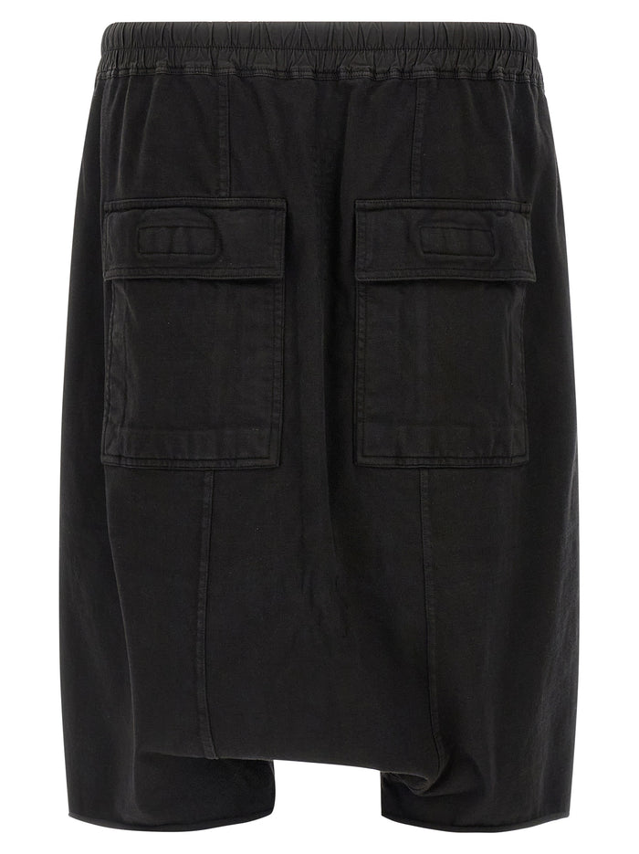 Drawstring Pods bermuda shorts Black Cotton Bermuda