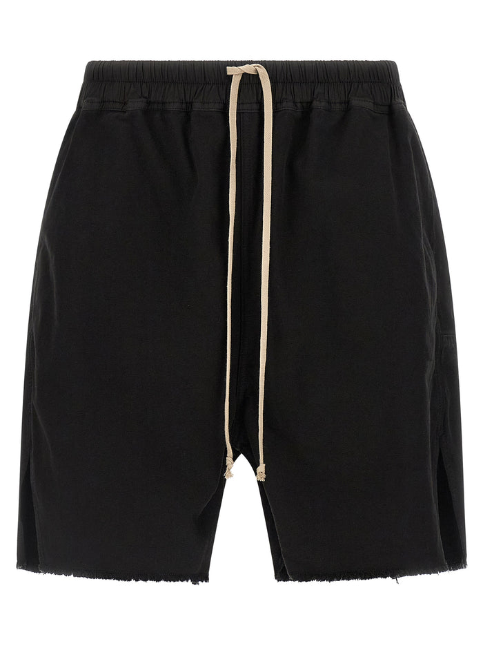 Long Boxers Butt Zip bermuda shorts Black Cotton Bermuda