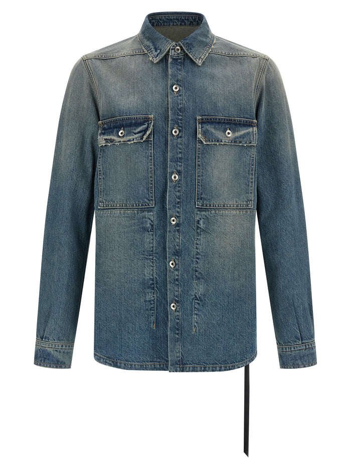 Outershirt jacket Blue Cotton Down Jacket, Parka, Casual