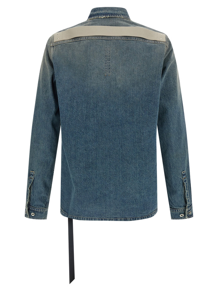 Outershirt jacket Blue Cotton Down Jacket, Parka, Casual
