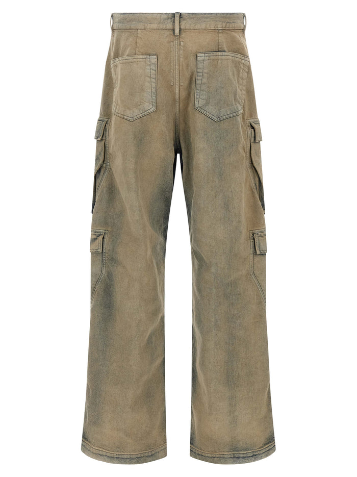 Double Cargo jeans Beige Cotton