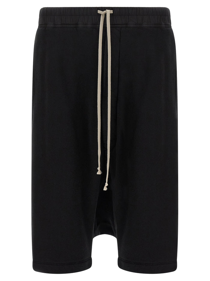 Drawstring Pods bermuda shorts Black Cotton Bermuda