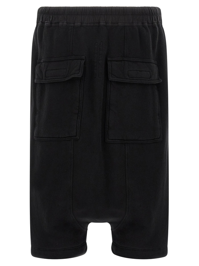Drawstring Pods bermuda shorts Black Cotton Bermuda