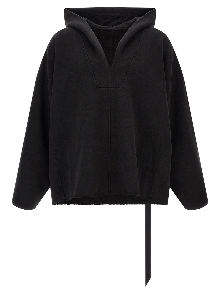 Drkshdw Oversized Caftan V-Neck Hoodie — Black