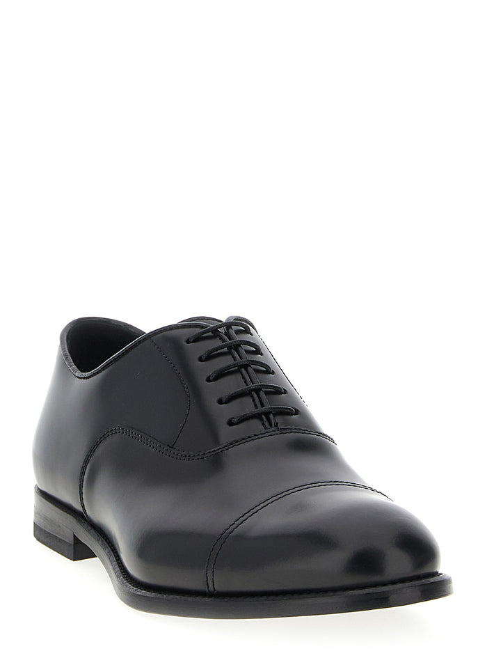 5 Fori lace up shoes Black Calfskin Leather (bos Taurus)