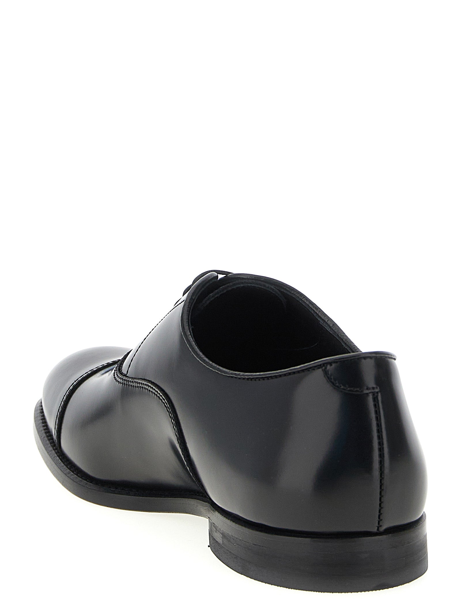 5 Fori lace up shoes Black Calfskin Leather (bos Taurus)