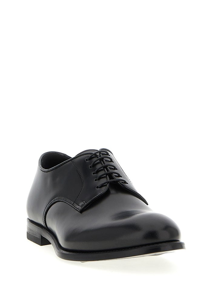 5 Fori lace up shoes Black Calfskin Leather (bos Taurus)