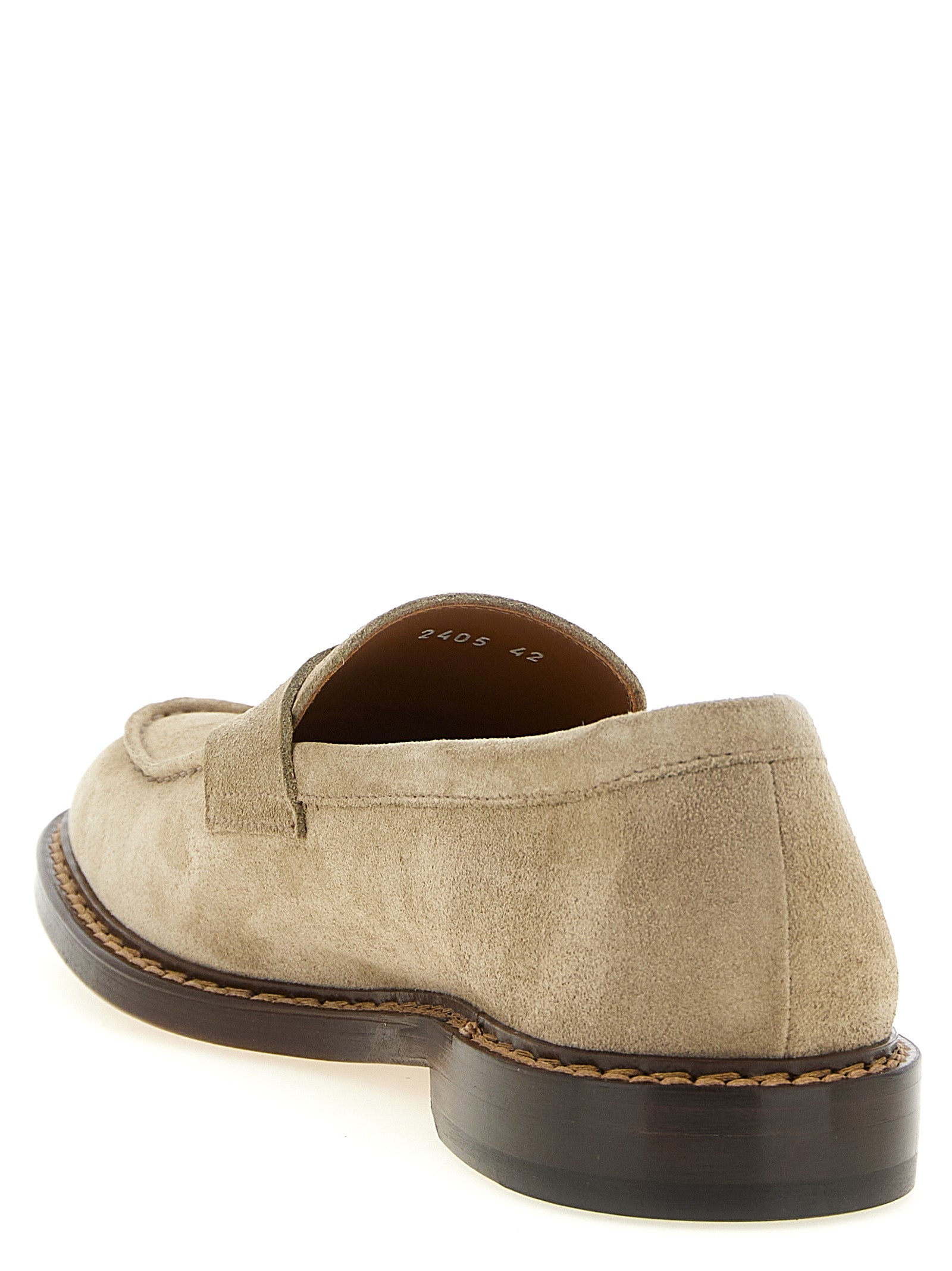 Suede loafers Beige Calfskin Leather (bos Taurus)