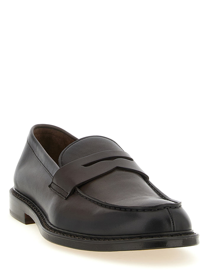 Leather loafers Brown Calfskin (bos Taurus)