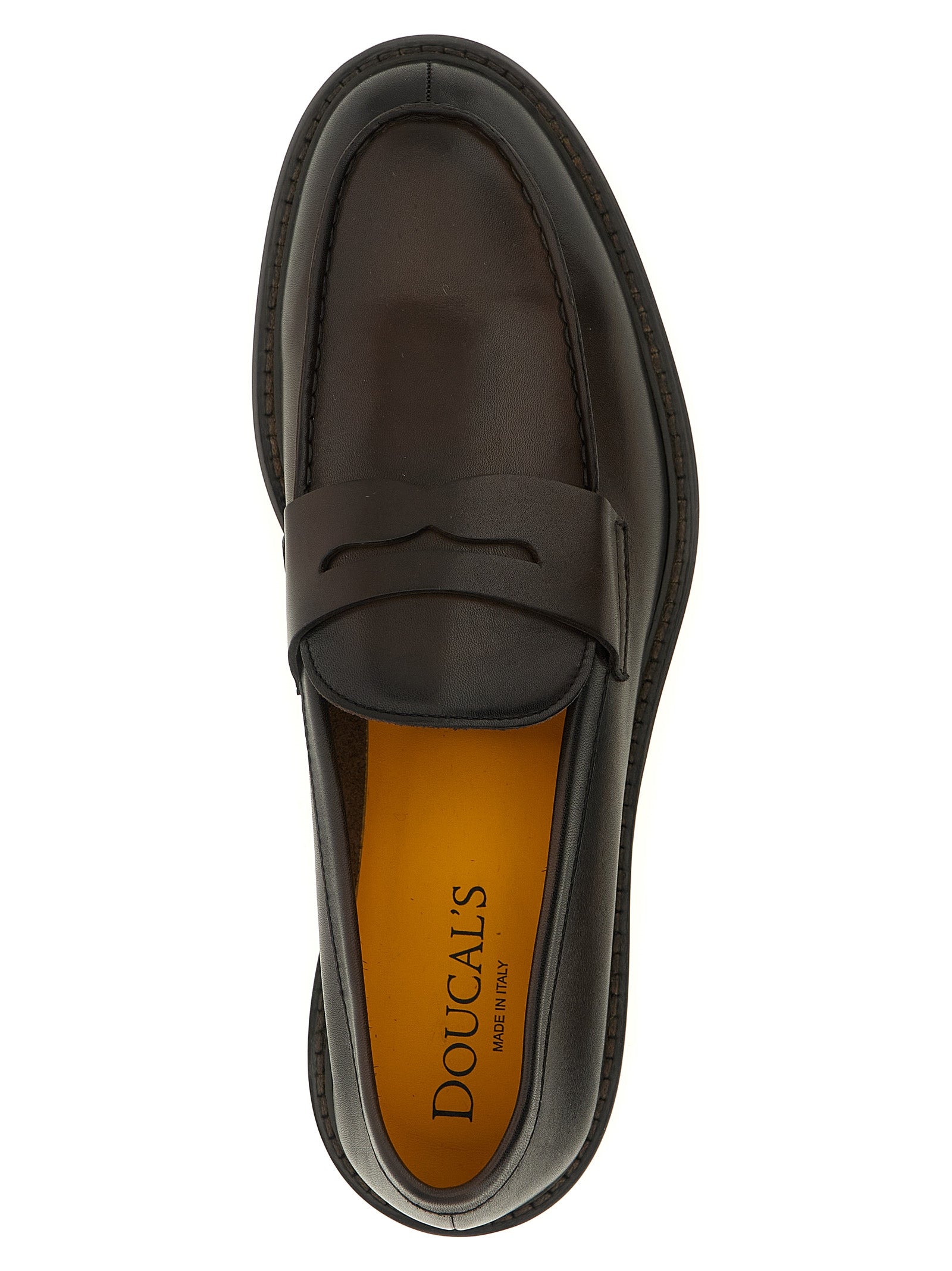 Leather loafers Brown Calfskin (bos Taurus)
