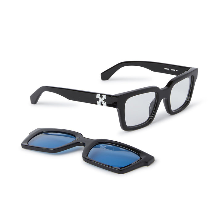 Off White OERI14C CLIP ON 1045 Black Blue Nero Acetate Occhiali Da Vista
