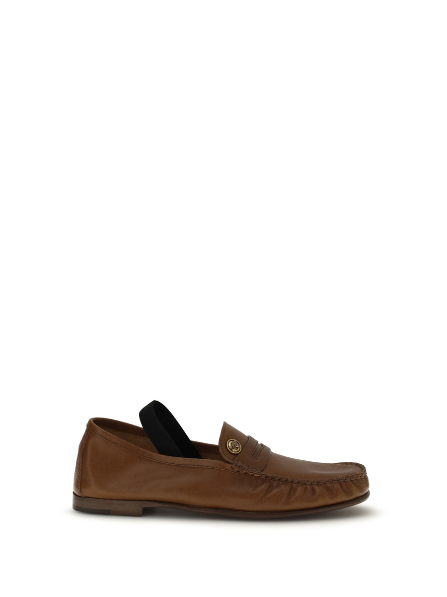 Leather Loafers Brown-Gold Brown/gold Lamb