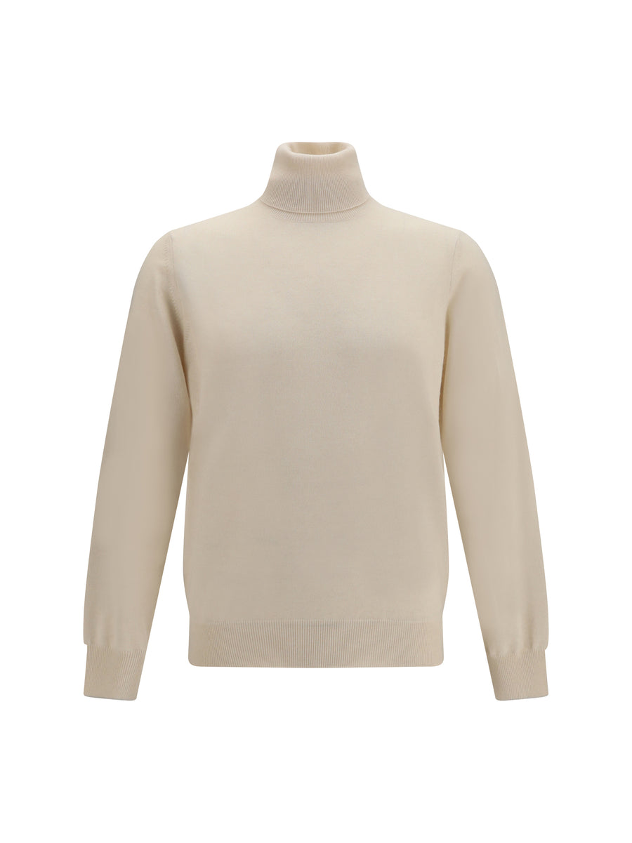 Brunello Cucinelli 100% Cashmere turtleneck sweater in beige