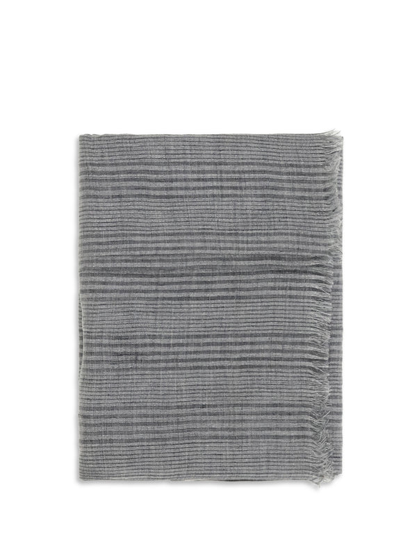 Brunello Cucinelli 86% Linen; 11% Viscose; 3% Polyester scarf in gray