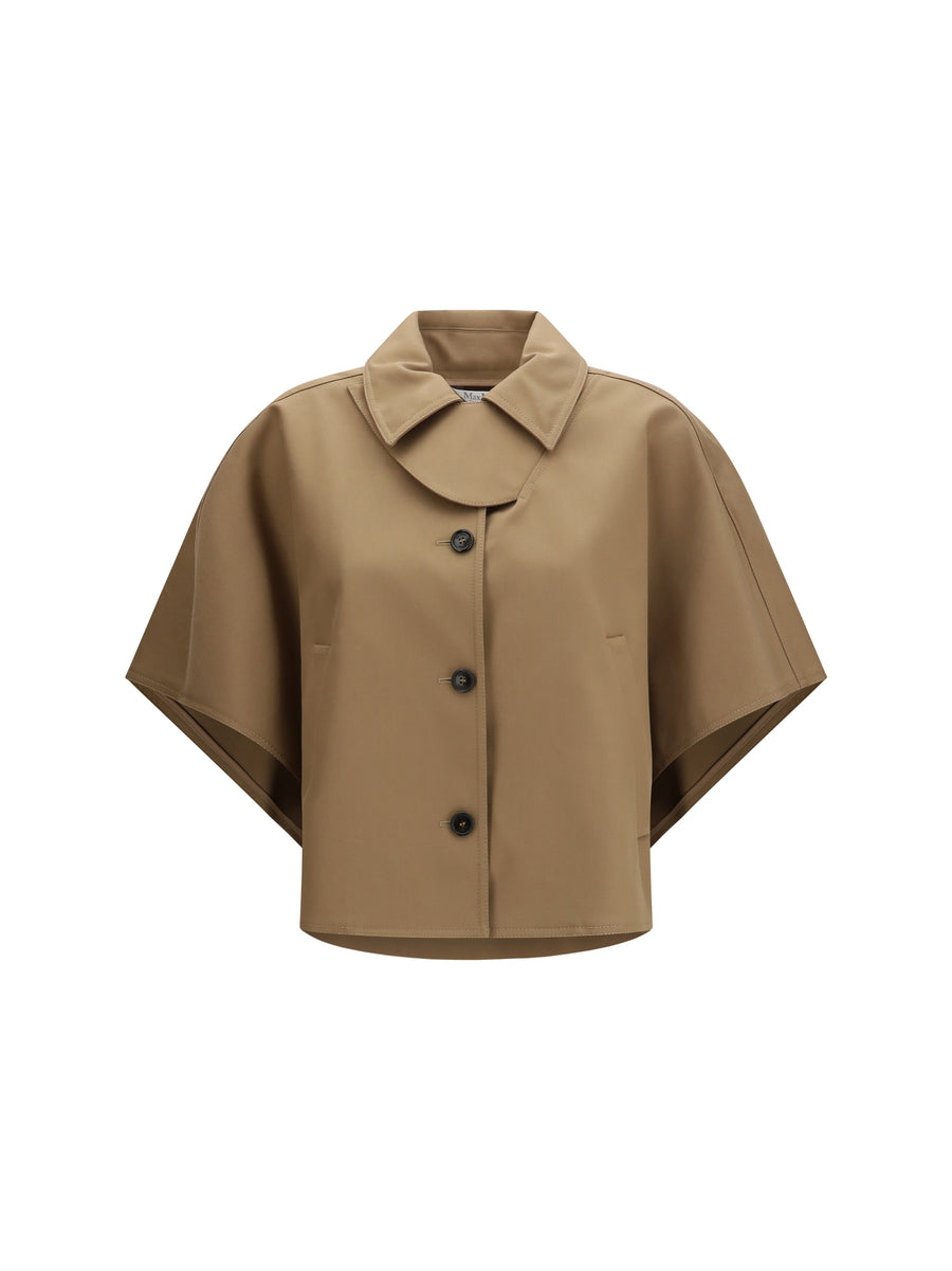 Max Mara 100% cotton cape in beige