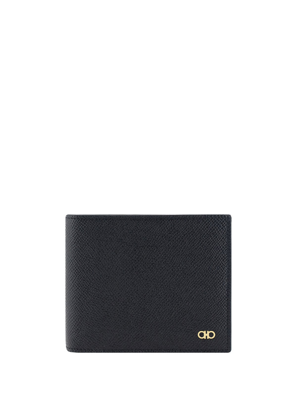 Ferragamo 100% Calf Leather Bos Taurus wallet in black