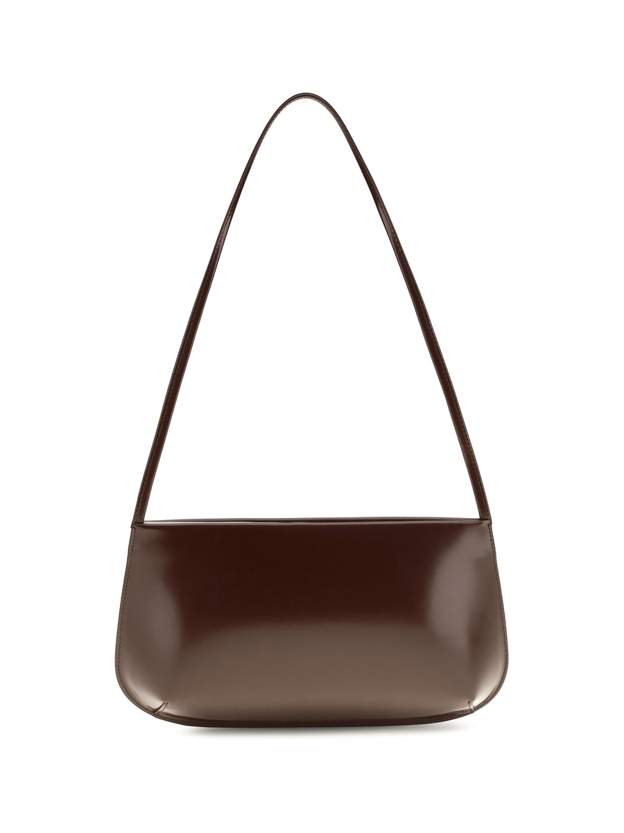 Bra Brushed Leather Shoulder Bag Choc Calf Bos Taurus