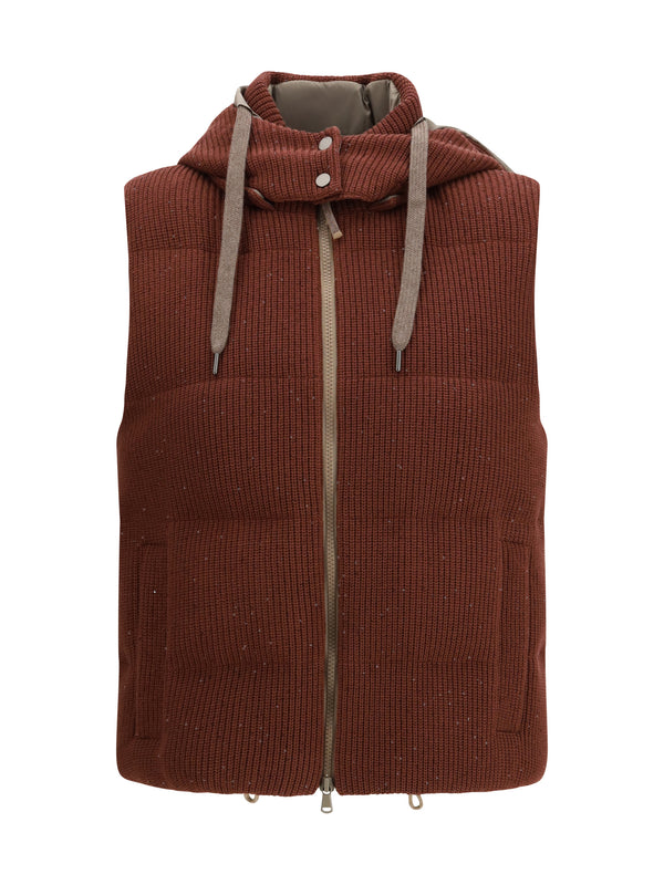 Brunello Cucinelli 96% Cotton; 4% Polyester vest in brown