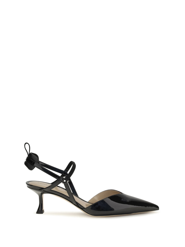 Patent Leather Colibrì Slingback Pumps Nero Sandal