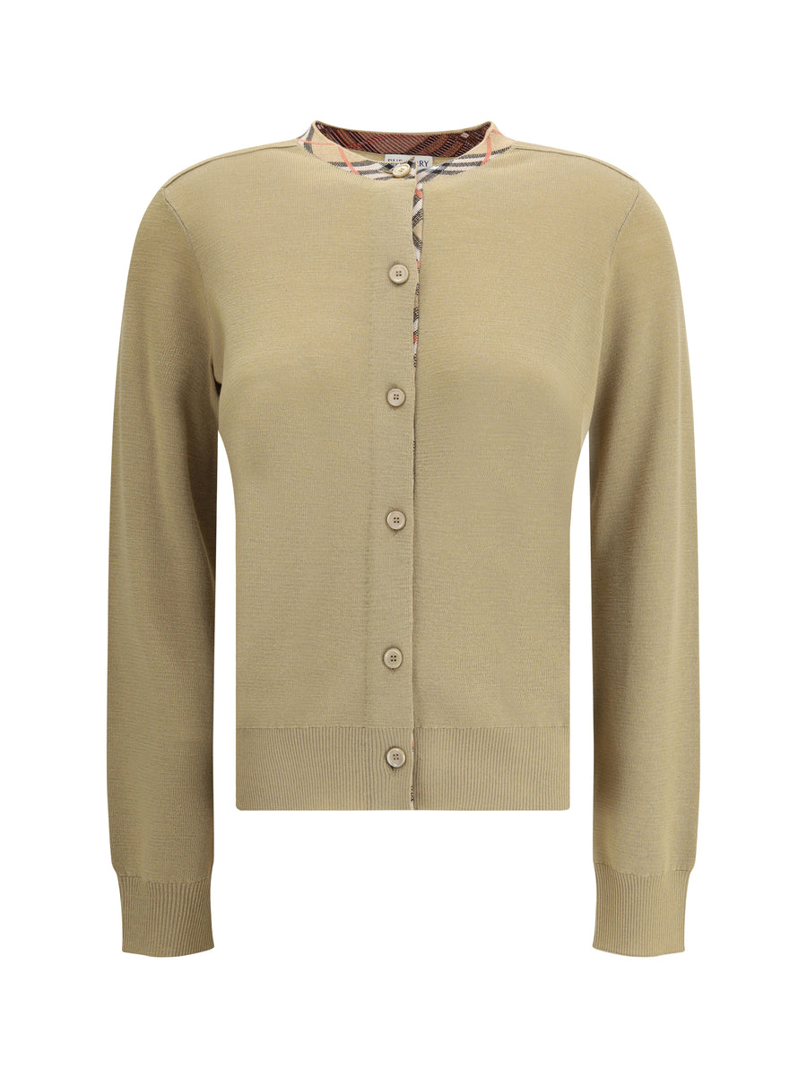 Knit Cardigan Flax Wool Ovis Aries
