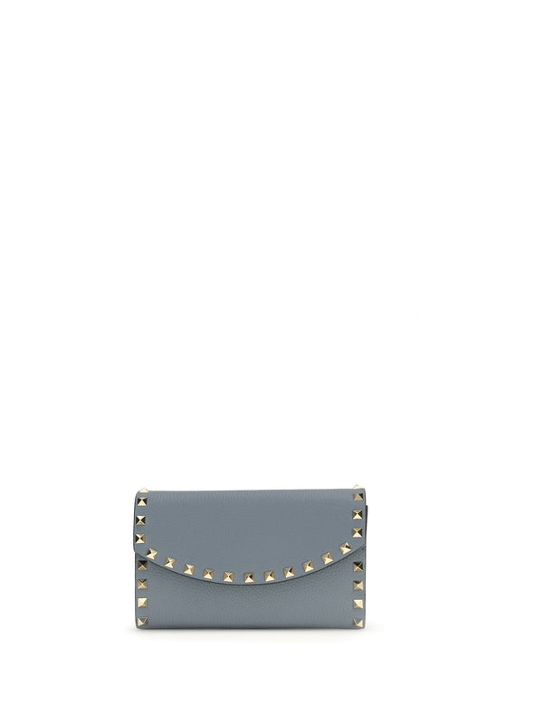 Rockstud Chain Wallet Stone Grey Calf Leather Bos Taurus