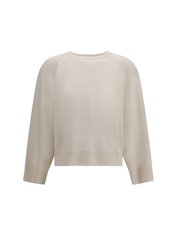 Cashmere Crewneck Sweater English White Kashmir/capra Hircus T-shirts