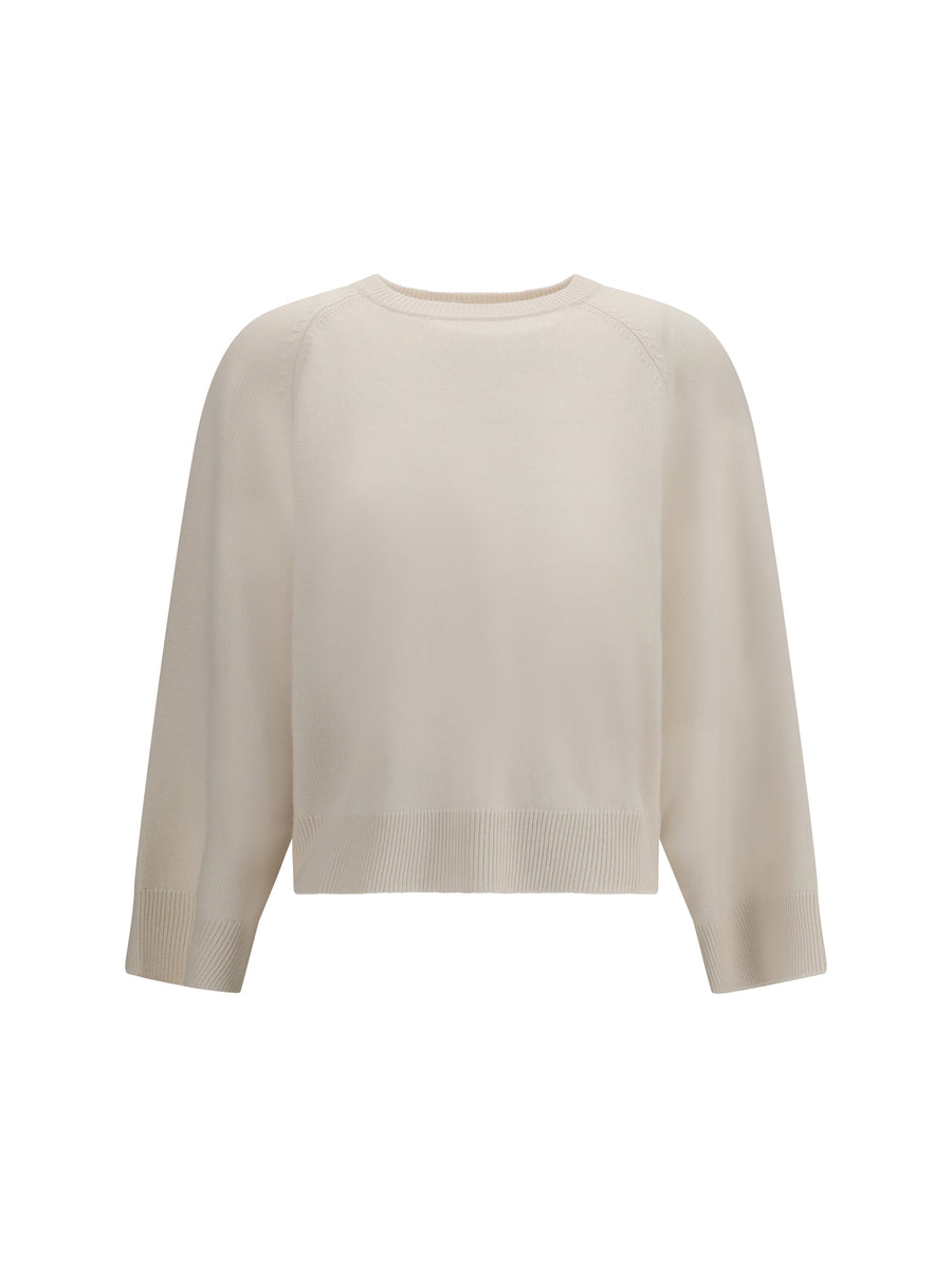 Cashmere Crewneck Sweater English White Kashmir/capra Hircus T-shirts
