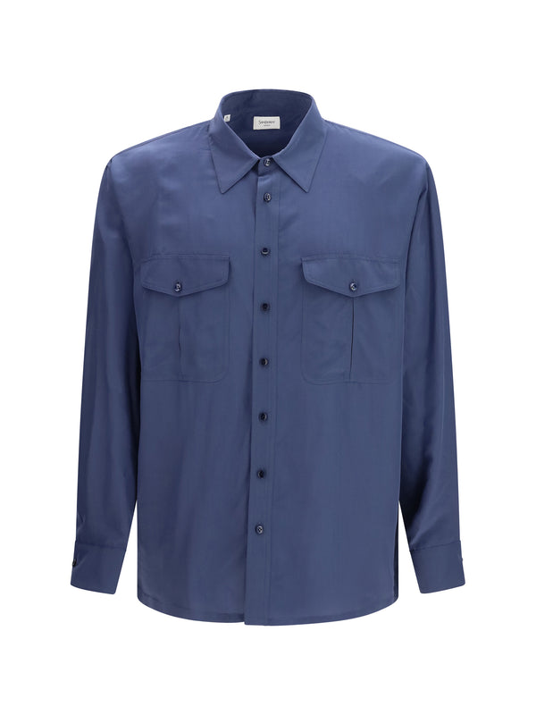 Saint Laurent 63% Viscose shirt in blue