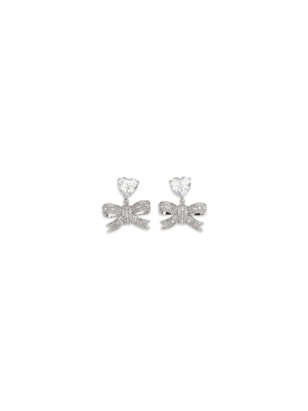 Self-Portrait Silver-plated brass earrings in silver