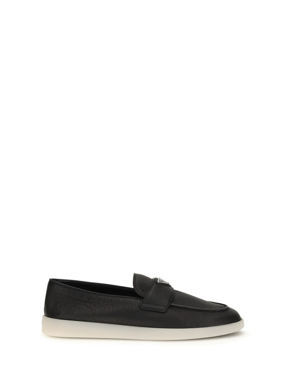 Prada UPPER: 100% CALF LEATHER BOS TAURUS; SOLE: 100% RUBBER loafer in black