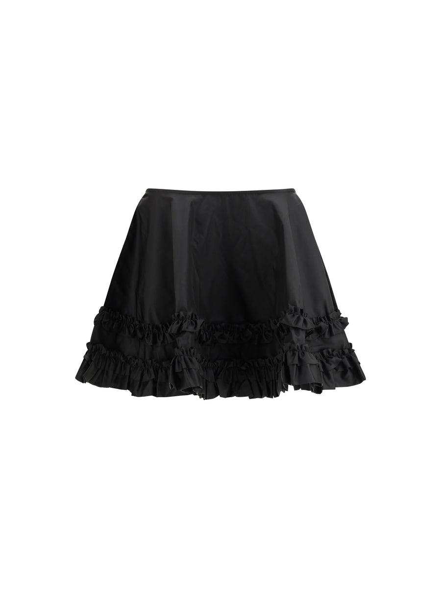 Ganni 93% Recycled polyamide; 7% polyurethane skirt in black