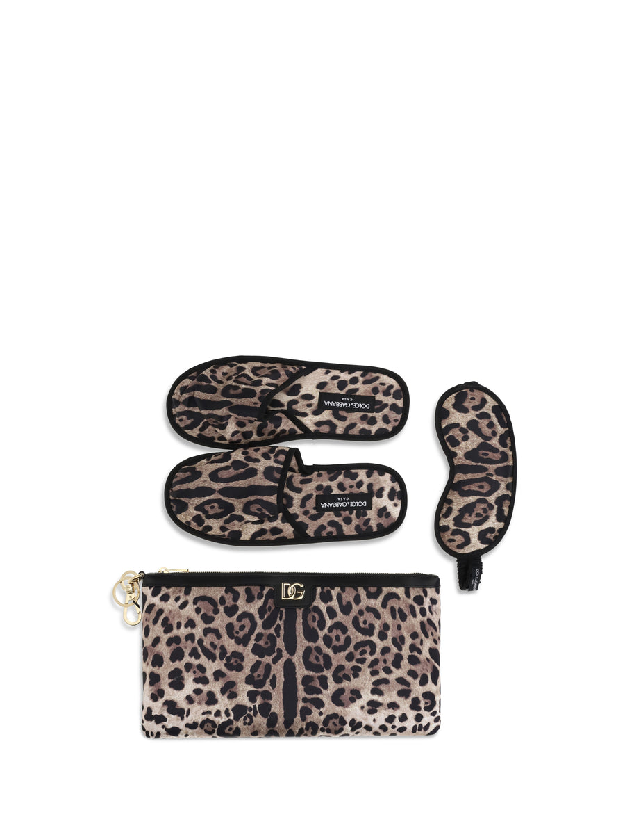 Dolce & Gabbana 80% polyester; 20% calf leather comfort kit in leopard