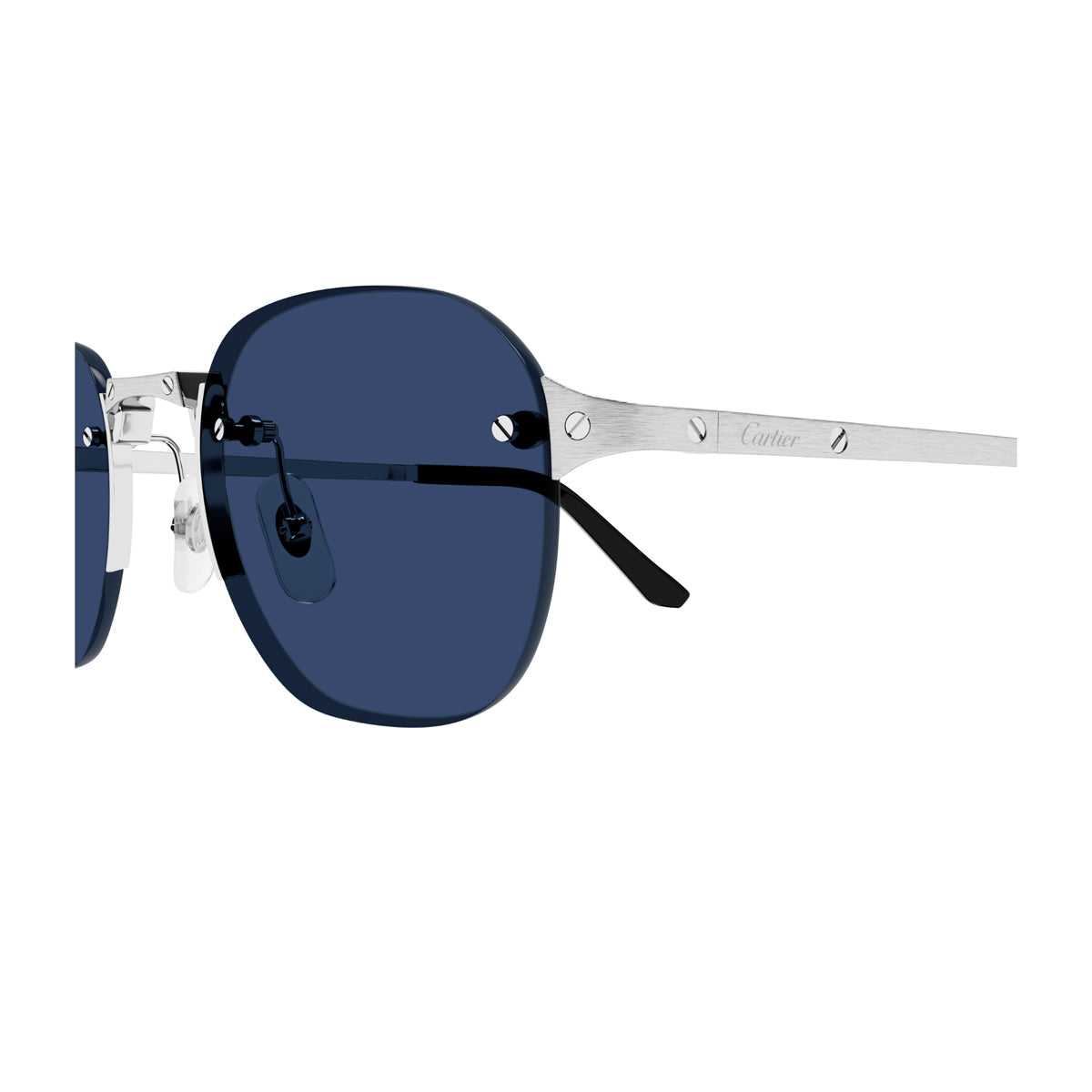 Cartier CT0459S Santos De 003 Silver Blue Argento Metal Occhiali Da Sole
