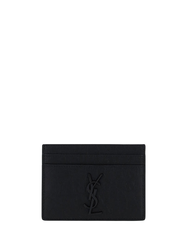 Saint Laurent 100% Goatskin card case in black