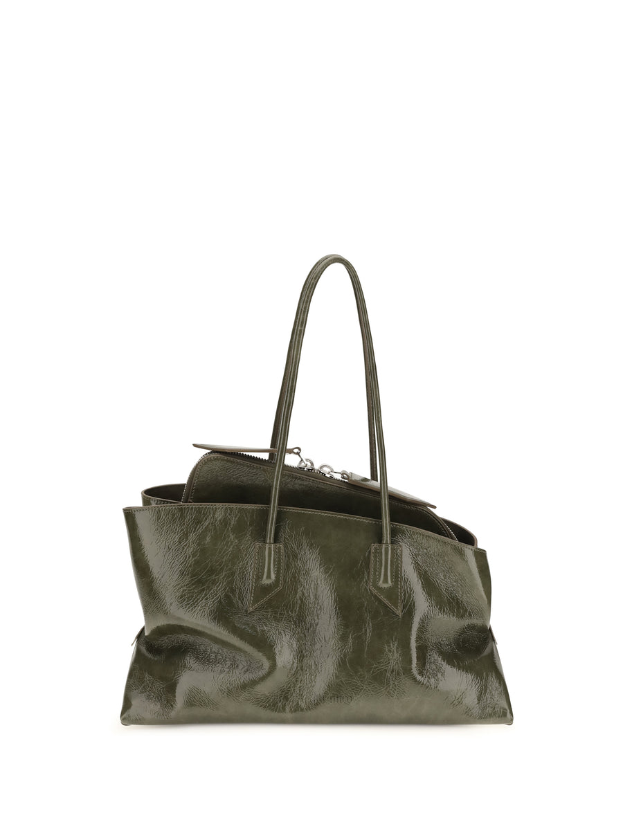 The Attico 100% calf leather Bos Taurus shoulder bag in green