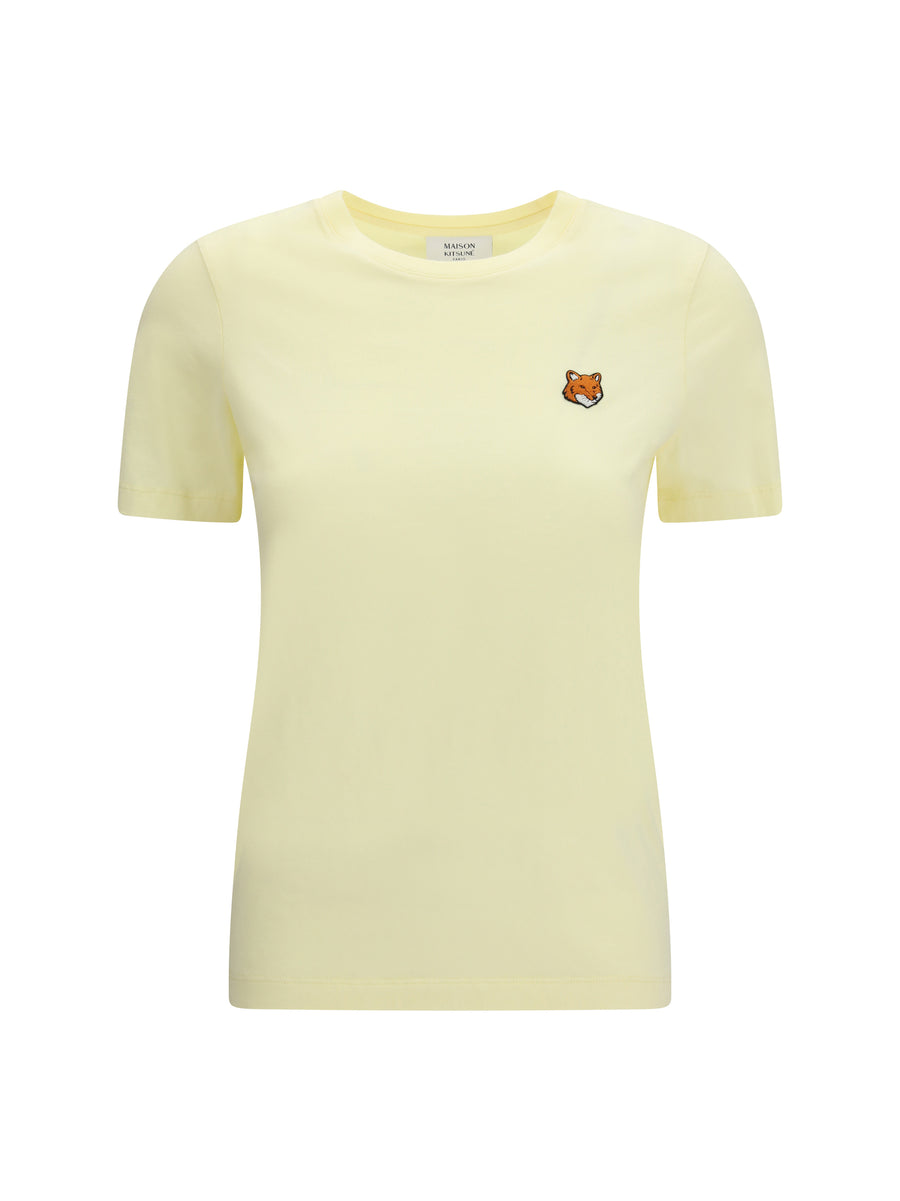 T-Shirt Fox Head Pastel Yellow Cotton T-shirts & Jerseys