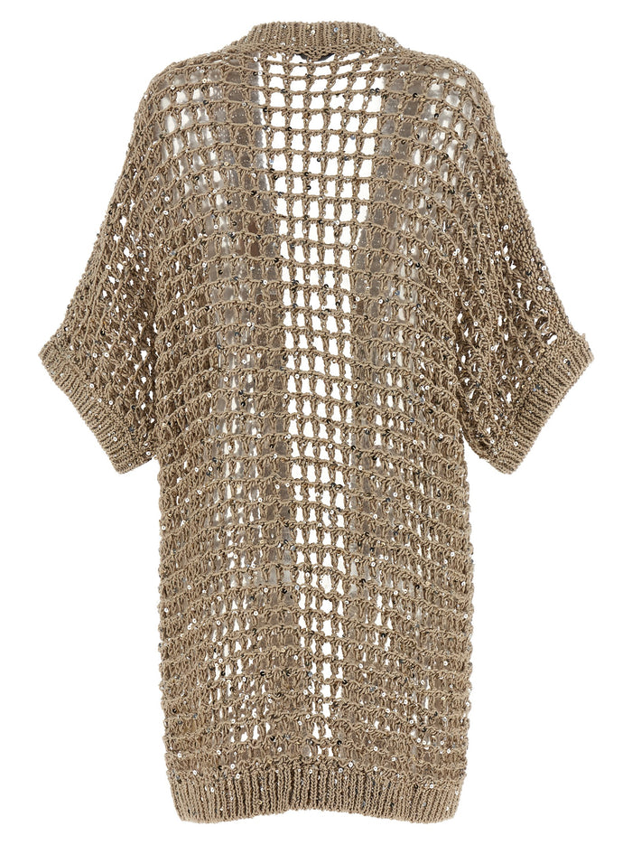 Aurea Cardigan Beige Cotton Sweater, Cardigans