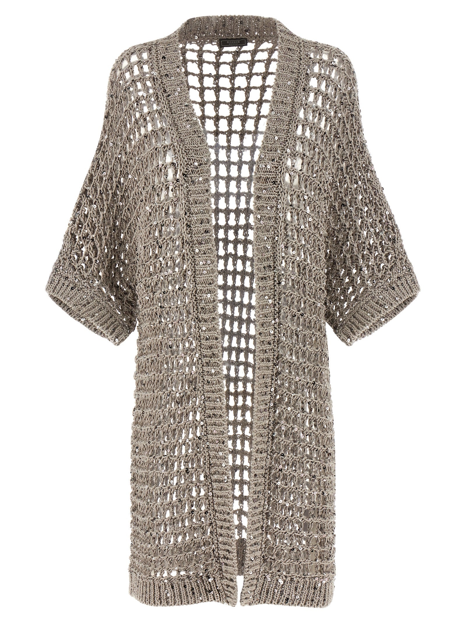 Mesh cardigan Silver Cotton Sweater, Cardigans