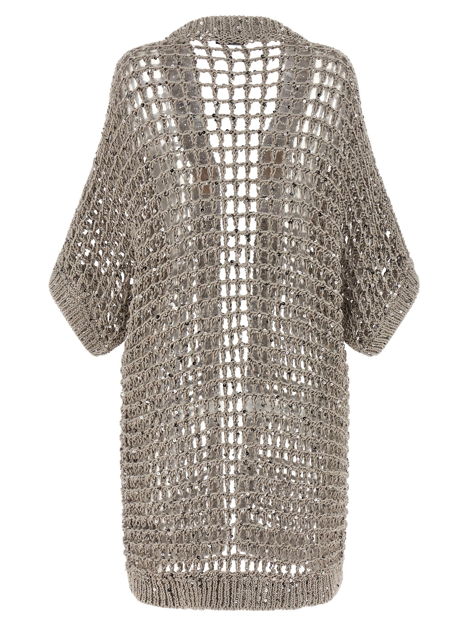 Mesh cardigan Silver Cotton Sweater, Cardigans