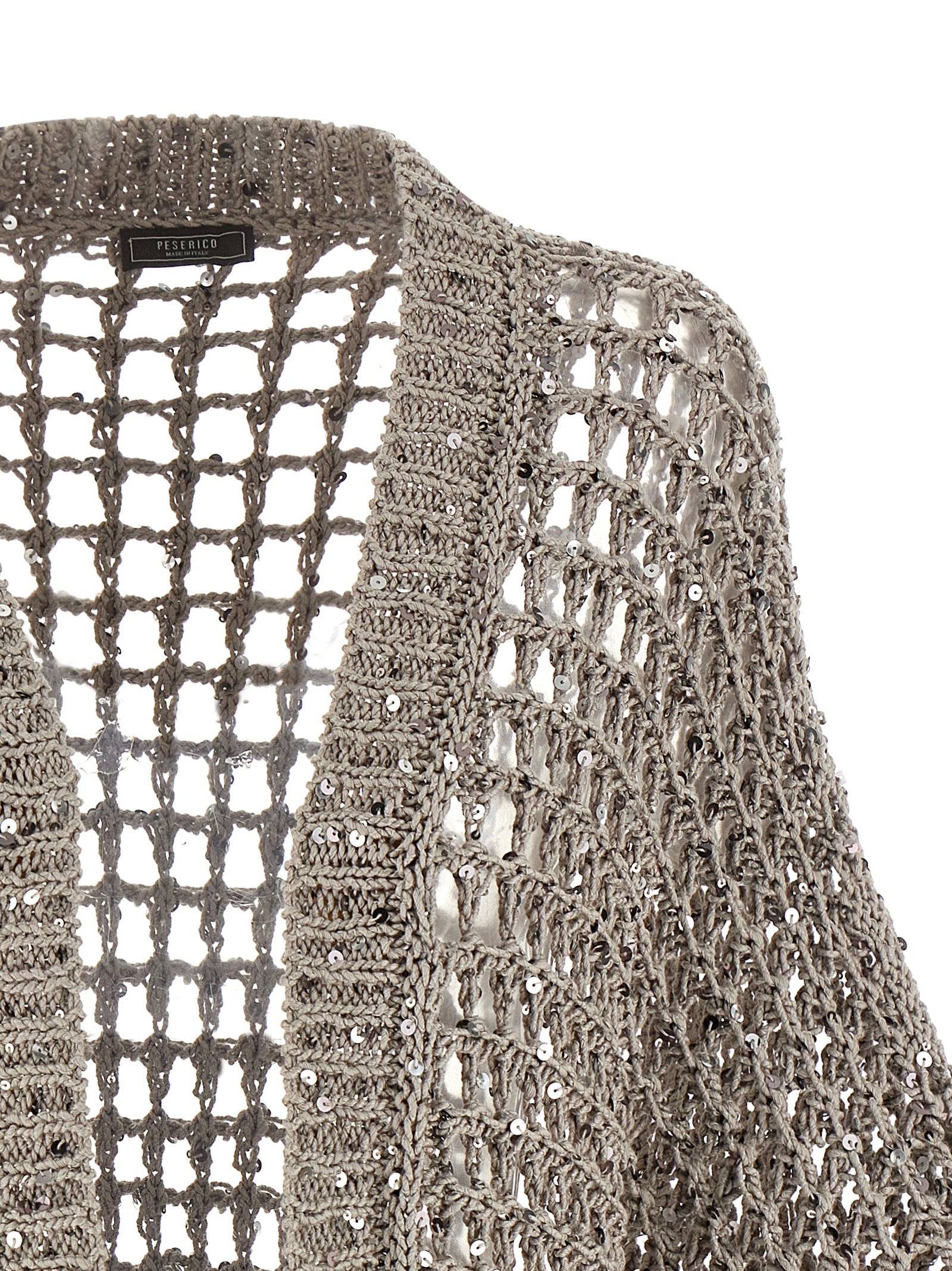 Mesh cardigan Silver Cotton Sweater, Cardigans