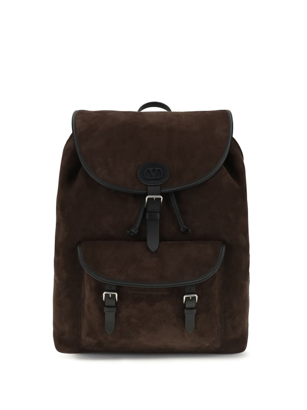Valentino Garavani Calf Leather Bos Taurus backpack in brown