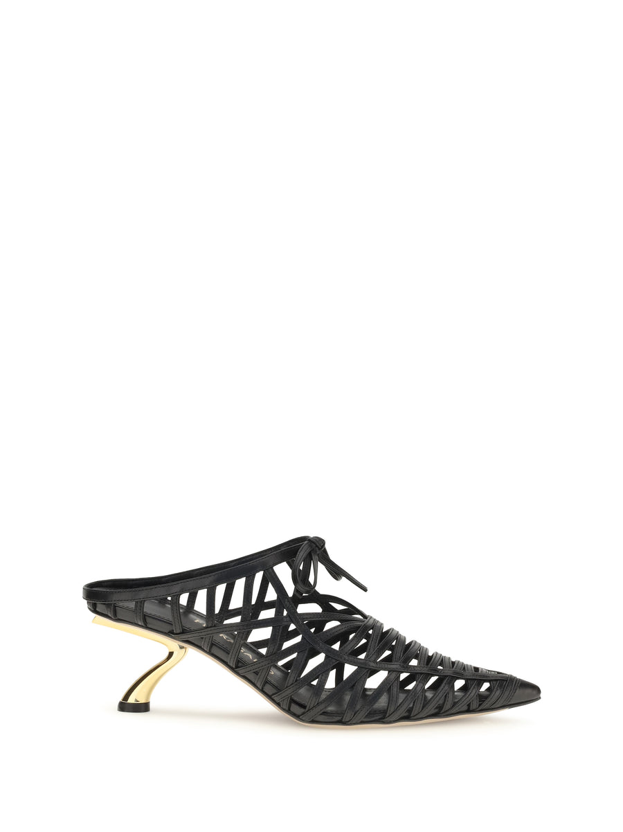 Ferragamo 100% Calf Leather Bos Taurus mule in black