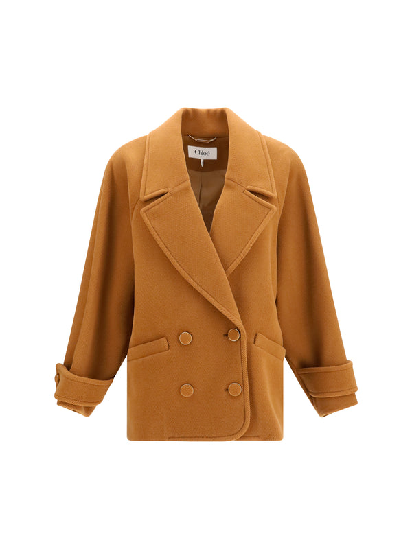 Chloé 100% Merino Wool coat in camel