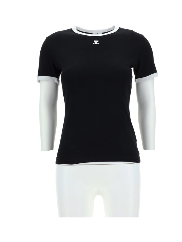 CourrèGes 100% Cotton t-shirt in black
