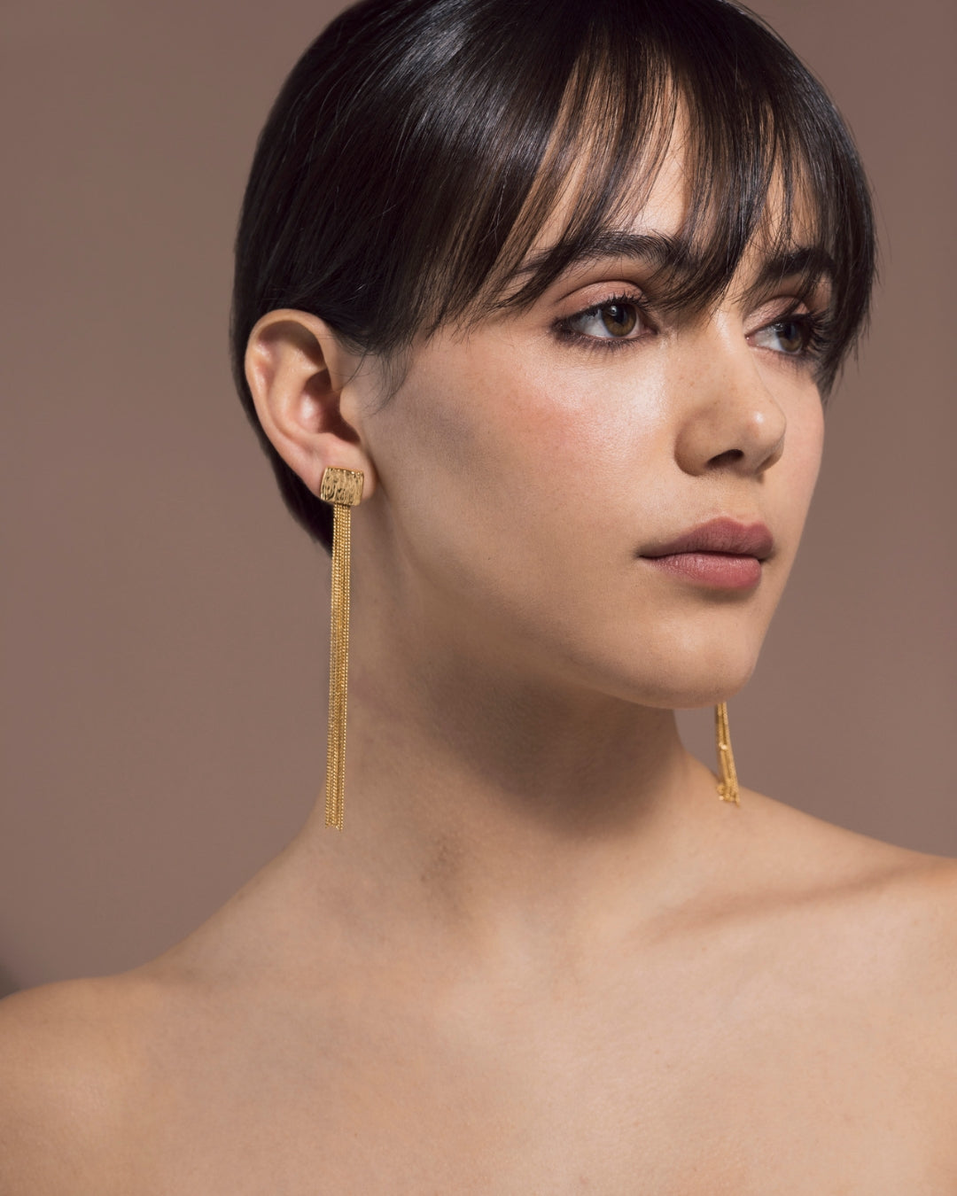 Earring Long Daisy Gold Earrings