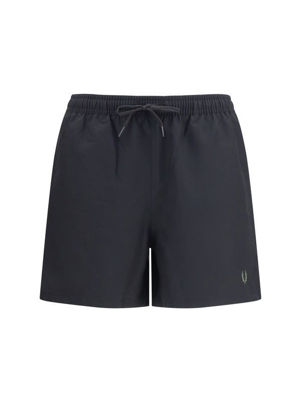 Fred Perry 100% recycled polyester swim shorts in black