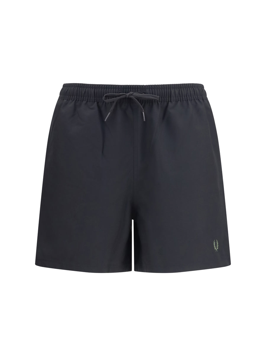 Fred Perry 100% recycled polyester swim shorts in black
