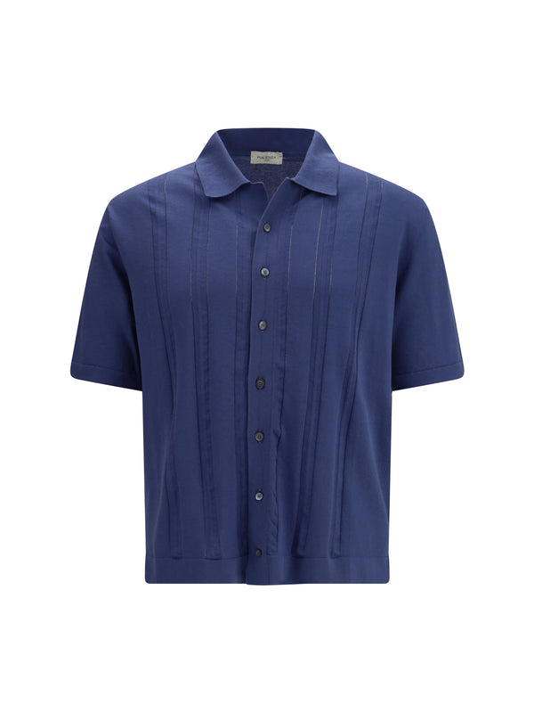 Piacenza Cashmere 100% Cotton polo shirt in navy