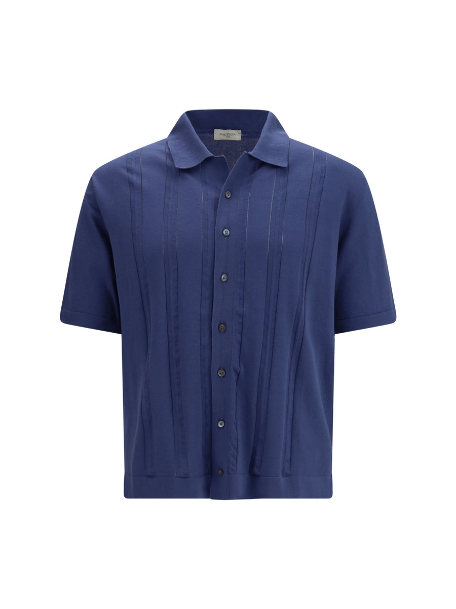Piacenza Cashmere 100% Cotton polo shirt in navy