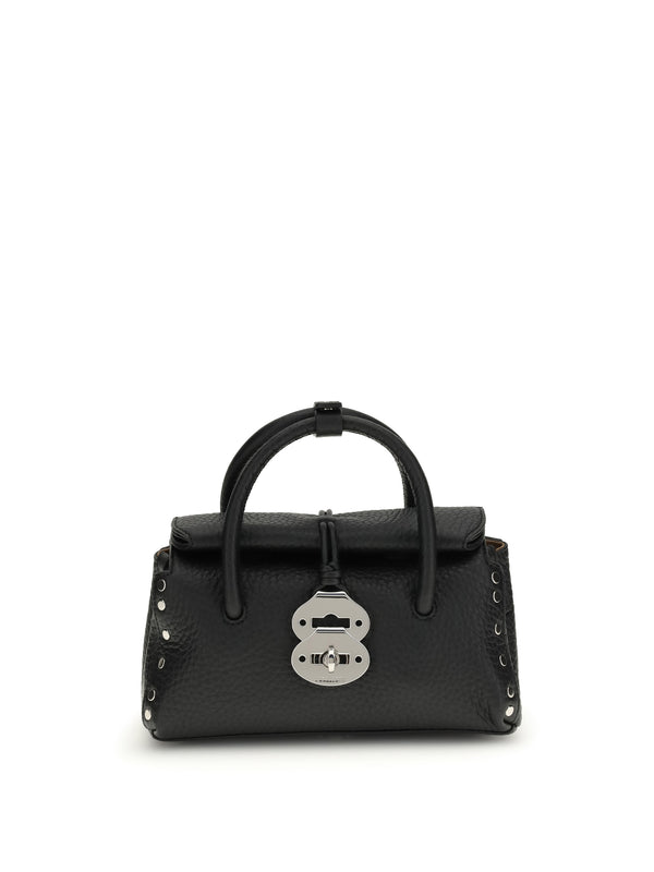 Zanellato 100% Calf Leather Bos Taurus top handle bag in black